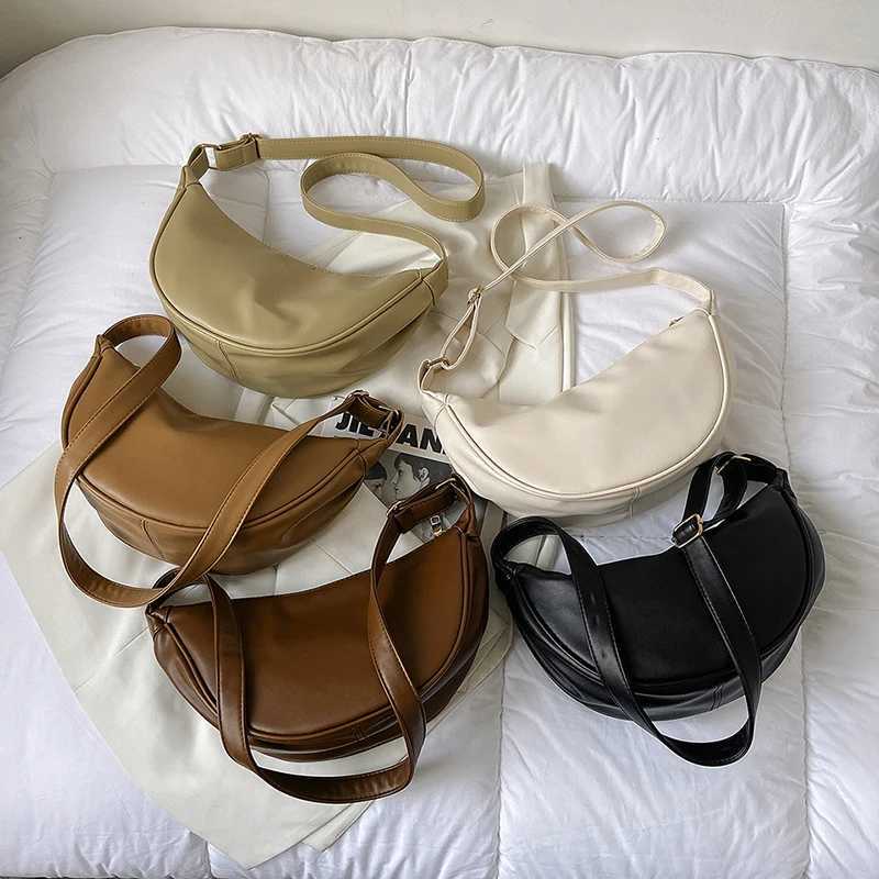 Half Mo Small PU Leather Zipper Crossbody Bags For Wen Solid Color Shoder Handbags 2025 Trends Winter Luxury Brand Y251211