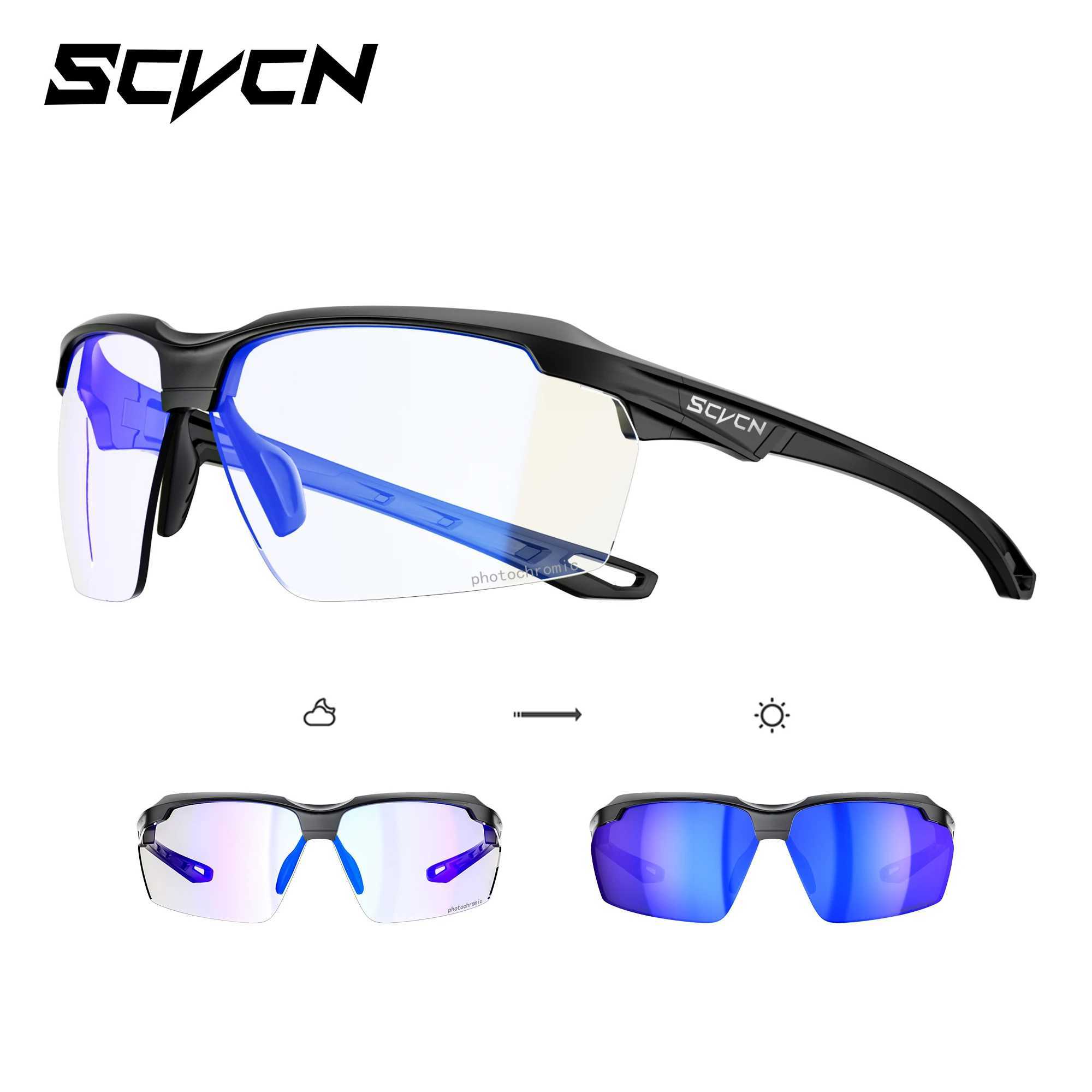 SCVCN Color Photochromic Cycling Glasses Outdoor Running Sunglasses Hiking Drive Bicycle Sports Glasses MTB Road Bike Glasses G251212