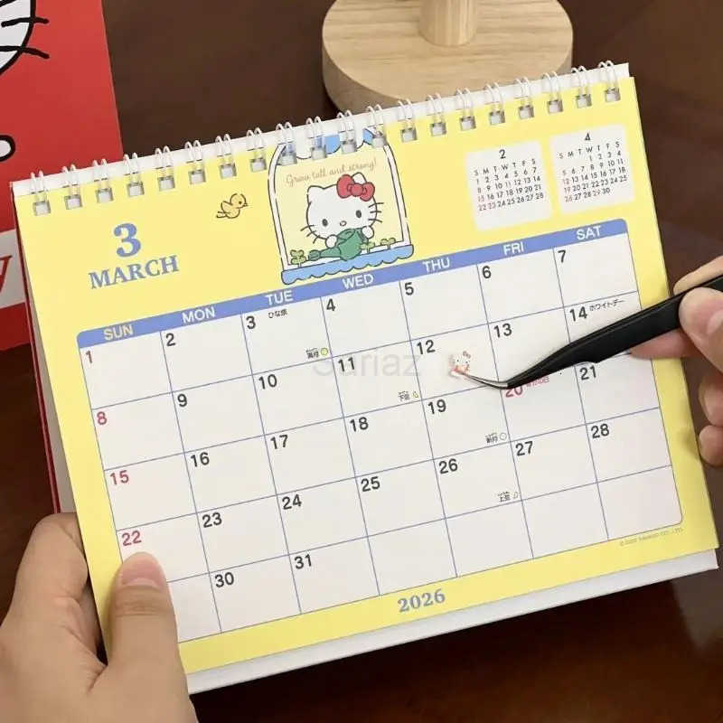 Sanrio 2026 Desktop Calendar Anime Hello Kitty Calendar Kawaii Desktops Decoration Christmas Gifts H251212