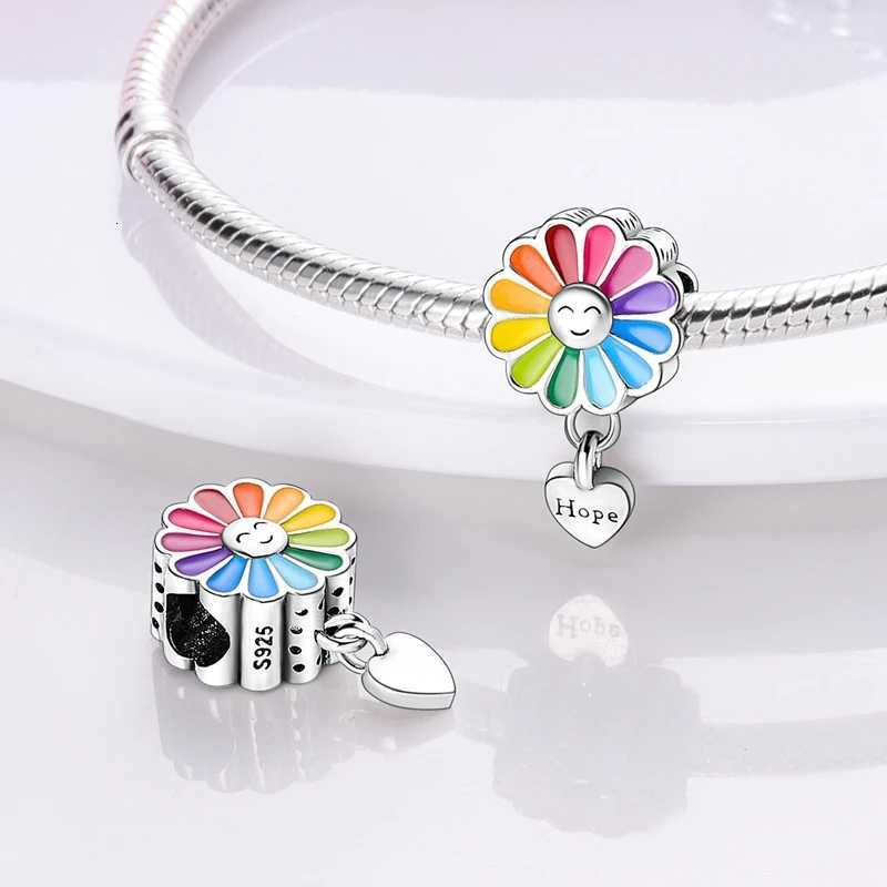 Charms Beads Pendant 925 Sterling Sier Suower Tip Rose Carnation wers Beads Fit Bracelet Wan Jewelry Gifts Y251212