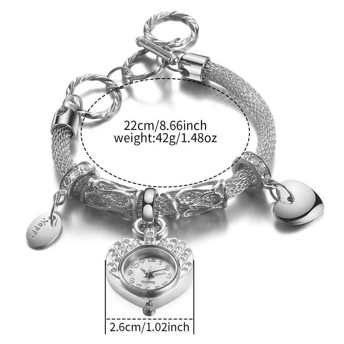 Luxury Rhinestone Womens Watch Fashion Heart Dial Ladies Bracelet Quartz Wristwatches Reloj Mujer Y251212