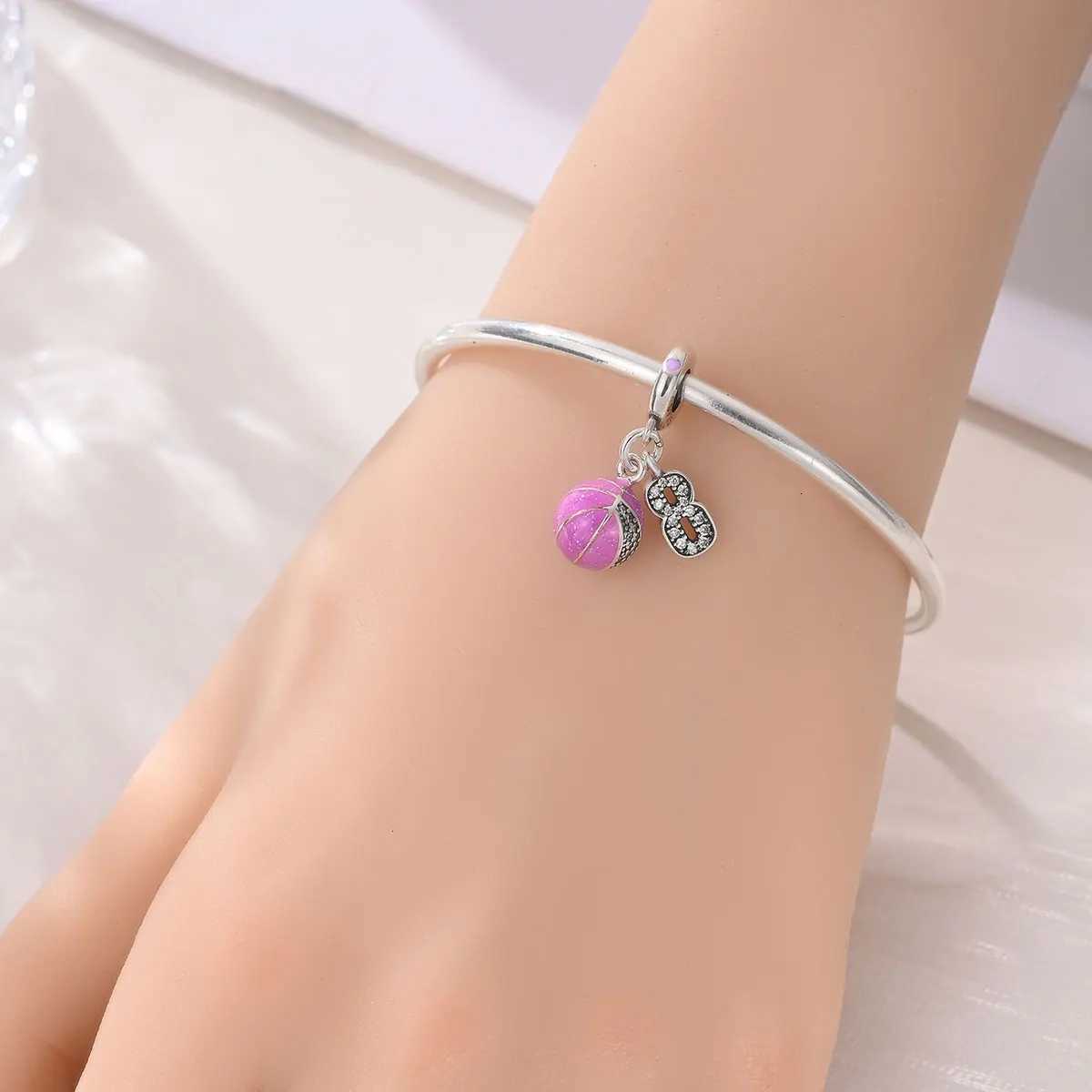 Basketball Soccer Pendant 925 Sterling Sier Ball Badminton Charms Golf Earrings Bead Fit Sports Bracelet Necklace Jewelry Gift Y251212