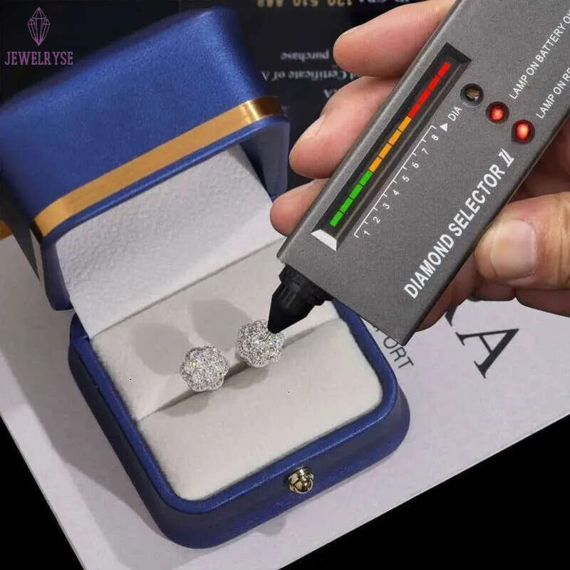 Elegant Dazzg Trendy wer 10MM Moissanite Dia Ear Studs For Men Women Hip Hop Jewelry Fine Earrings 10K Solid Gold