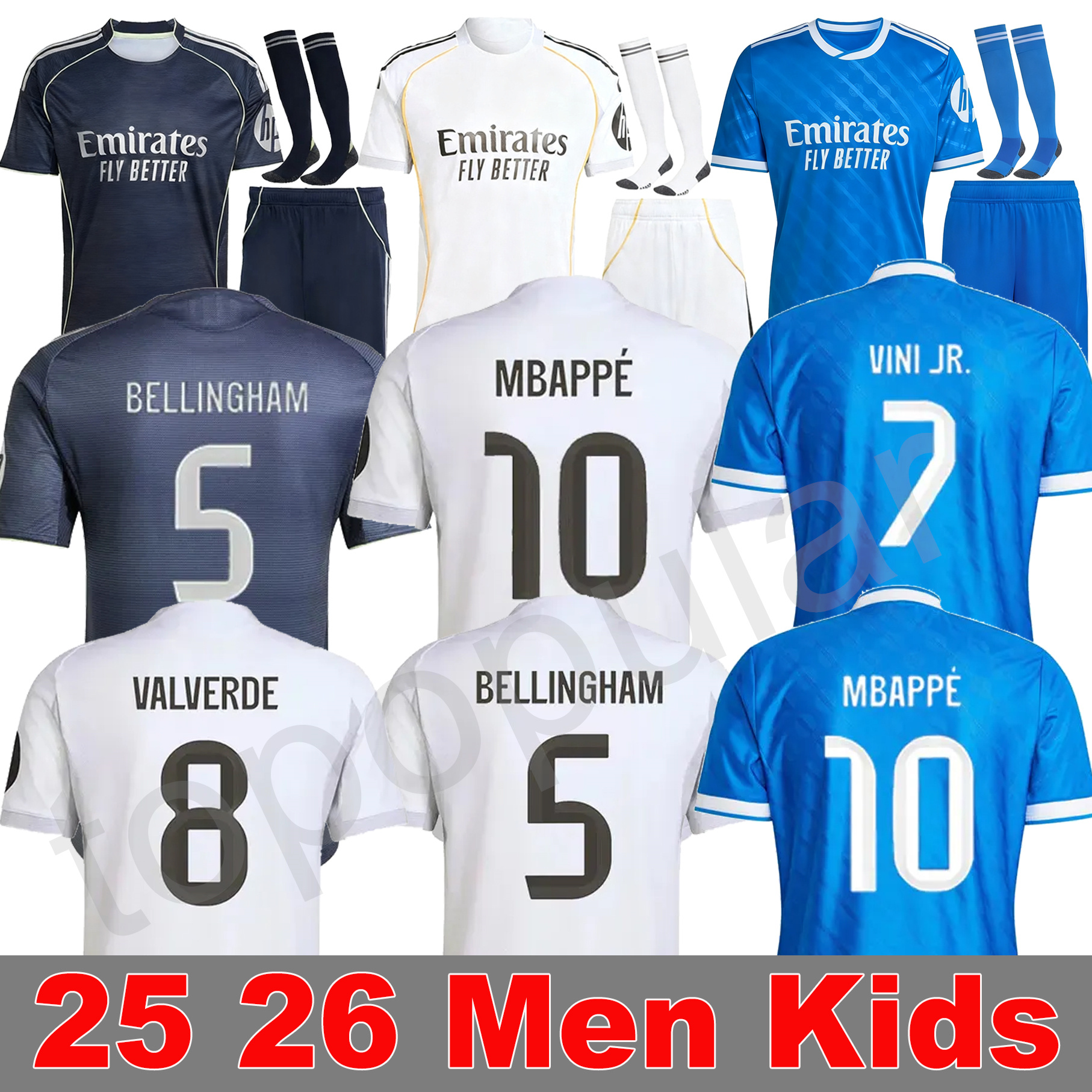 25 26 MBAPPE Reals MAdriD soccer jerseys BELLINGHAM VINI JR ENDRICK RealsMAdriD football shirt VALVERDE 2025 SPains 2026 RONALDO fans player men kids kit