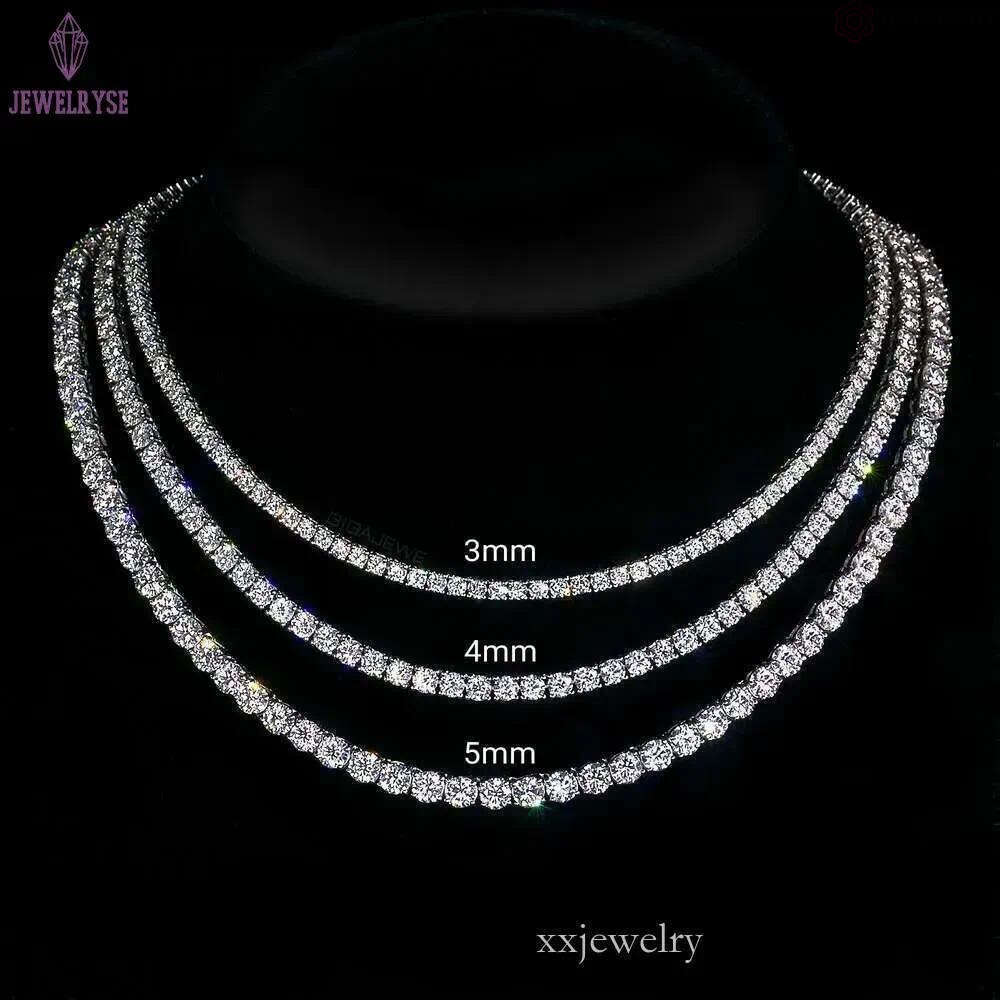 The most affordable Sier by testing VVS Moissanite Chain Hip Hop Indian tennis necklace for men and women
