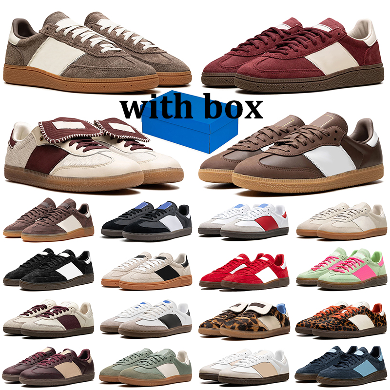 Free shipping designer spezia sambe outdoor shoes with box for men women plat red brown black white vintage special trainers trendy sneakers