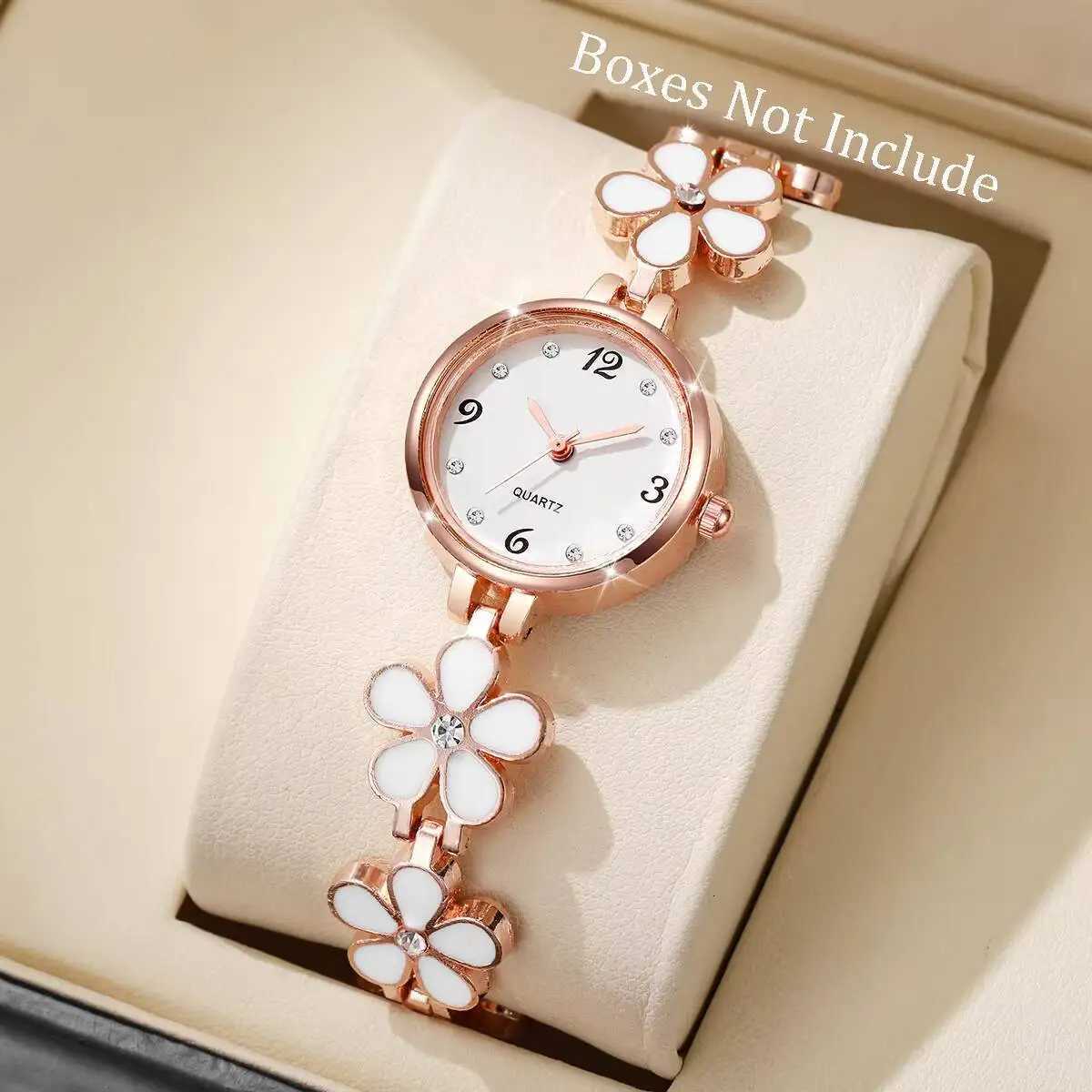 Elegant Women Watches Fashion Flower Bracelet Strap Ladies Quartz Wristwatch Reloj MujerWithout Box Y251212