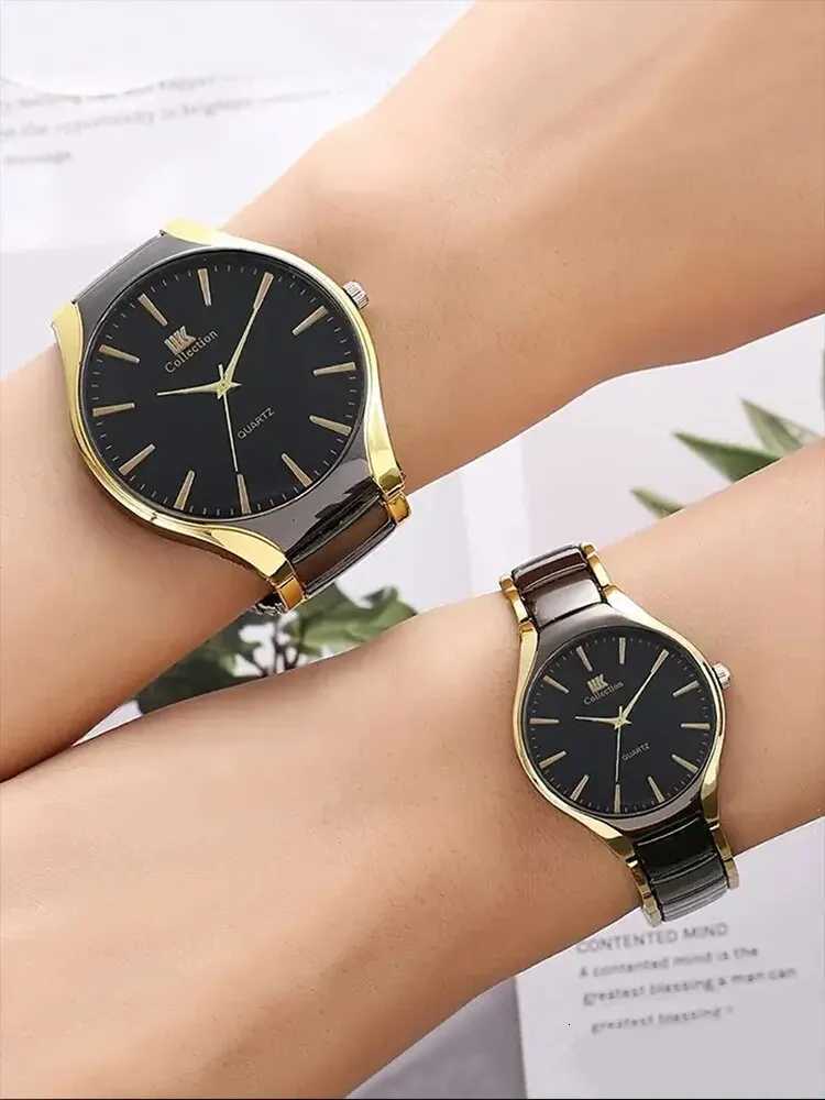 2pcs Fashionable Minimalist and Versatile Circular MENS AND WOMENS Couple Watch Steel Strap Quartz Wristwatch Y251212