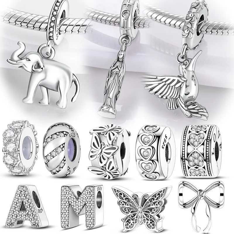 New 925 Sterling Sier Charm Beads Elephant Bird Cross Pendant For Bracelet Necklace Wen DIY Gifts Y251212