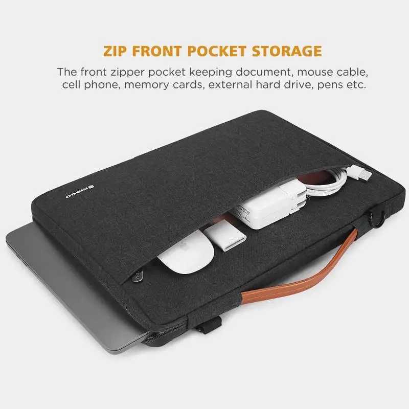 NIDOO Laptop Bag Sleeve 10 13 14 156 Inch Waterproof Notebook Case For Macbook Air Pro Computer Shoulder Handbag BriefcaseT251212