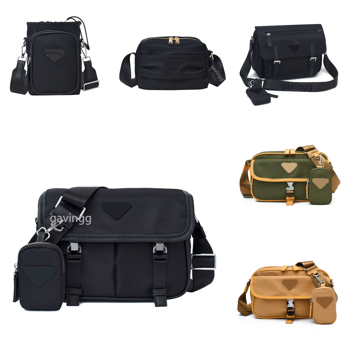 Luxury Bag Designer Bag Unisex Messenger Bag Men's Single Shoulder Crossbody Bag Large-Capacity Lightweight Nylon Bag Waterproof Material Two-Piece Crossbody Set