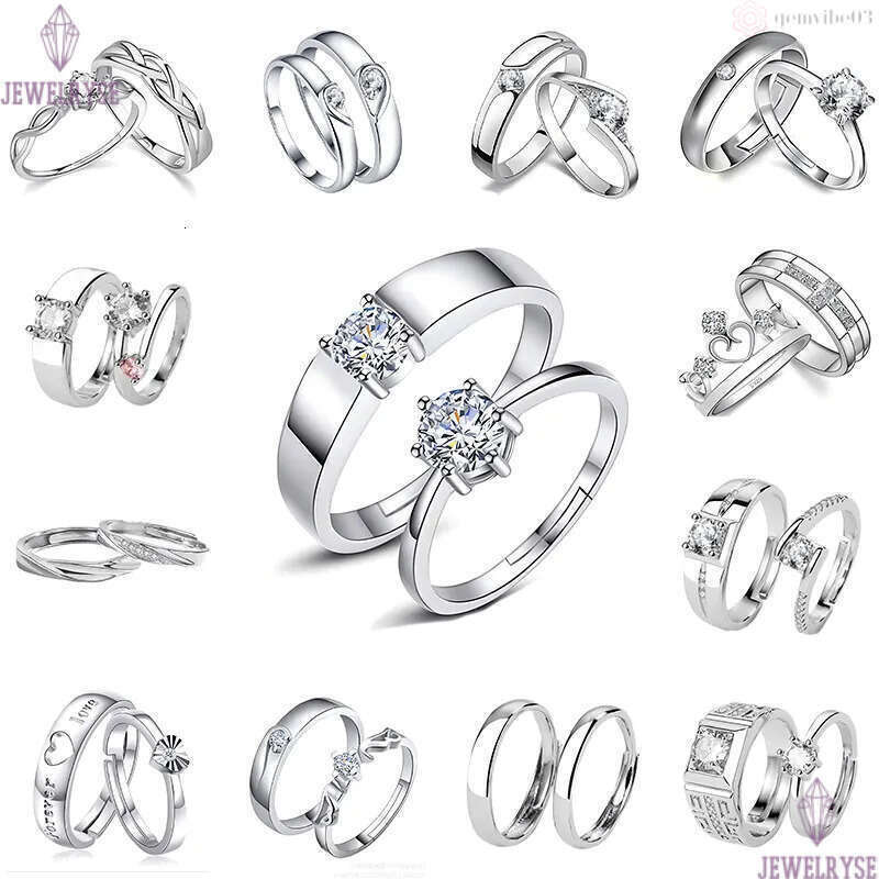 lovers couple rings luxury diamond simple classic designer love shine cz zircon wedding ring jewelry valentines day gift