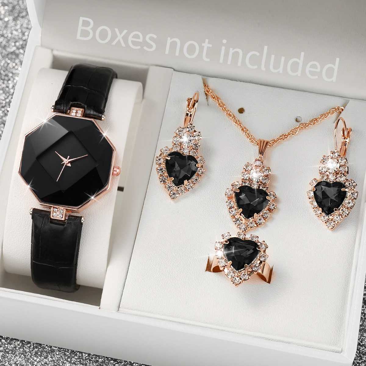 5/6PCS Fashion Women Watches Simple Leather Band Quartz Watch for Women Clock Jewelry Set Reloj MujerWithout Box Y251212