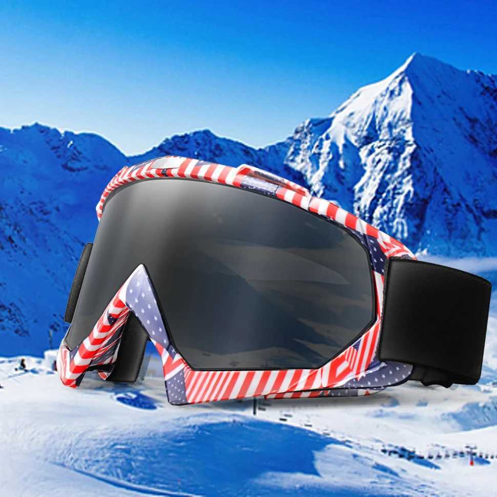 Skiing Glasses Large FRAMe with Colorful LEns DoubLE Layer Anti-Fog Big Face Snow Glasses Ski Mask for Outdoor Sports G251212