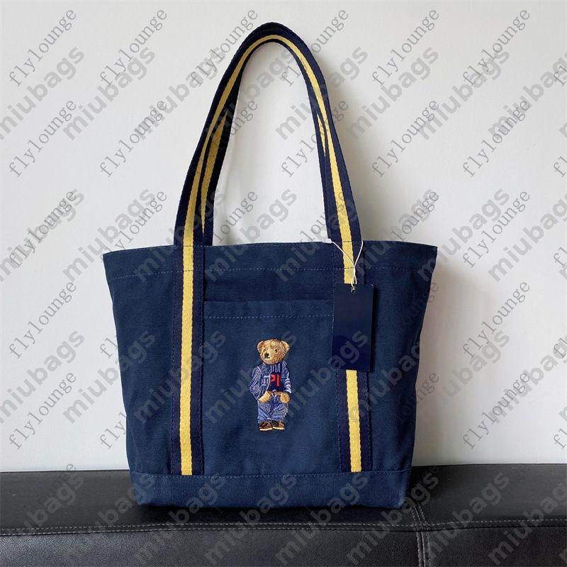 POLO woven denim handbag fabric embroidered canvas shopping bags fashion womens shoulder tote bag luxury ladies handabgs CSD2501174-12