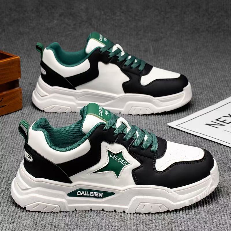 2025 Autumn New Breathable White Shoes Men's Trendy Versatile Thick soled Sports Shoes Casual Board Shoes - Free Shipping