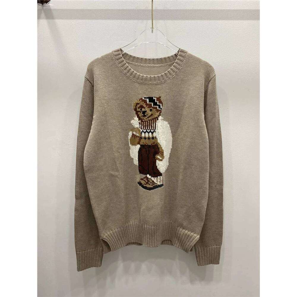 Fashion 2026 Cute Teddy Bear & Letter Sweater, Oversized Soft Knit Top for Women, Cozy Casual Winter Pullover Designer