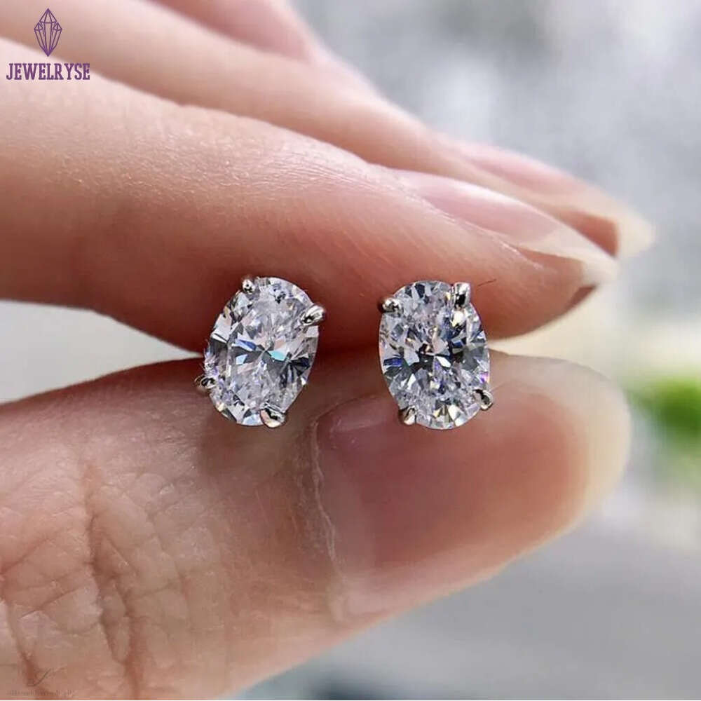 Choucong Drop Ship Top Sell Stud Earrings Moissanite Solitaire Simple Fashion Jewelry 925 Sterling Silver Gold Fill Women Wedding Oval Diamond Earring
