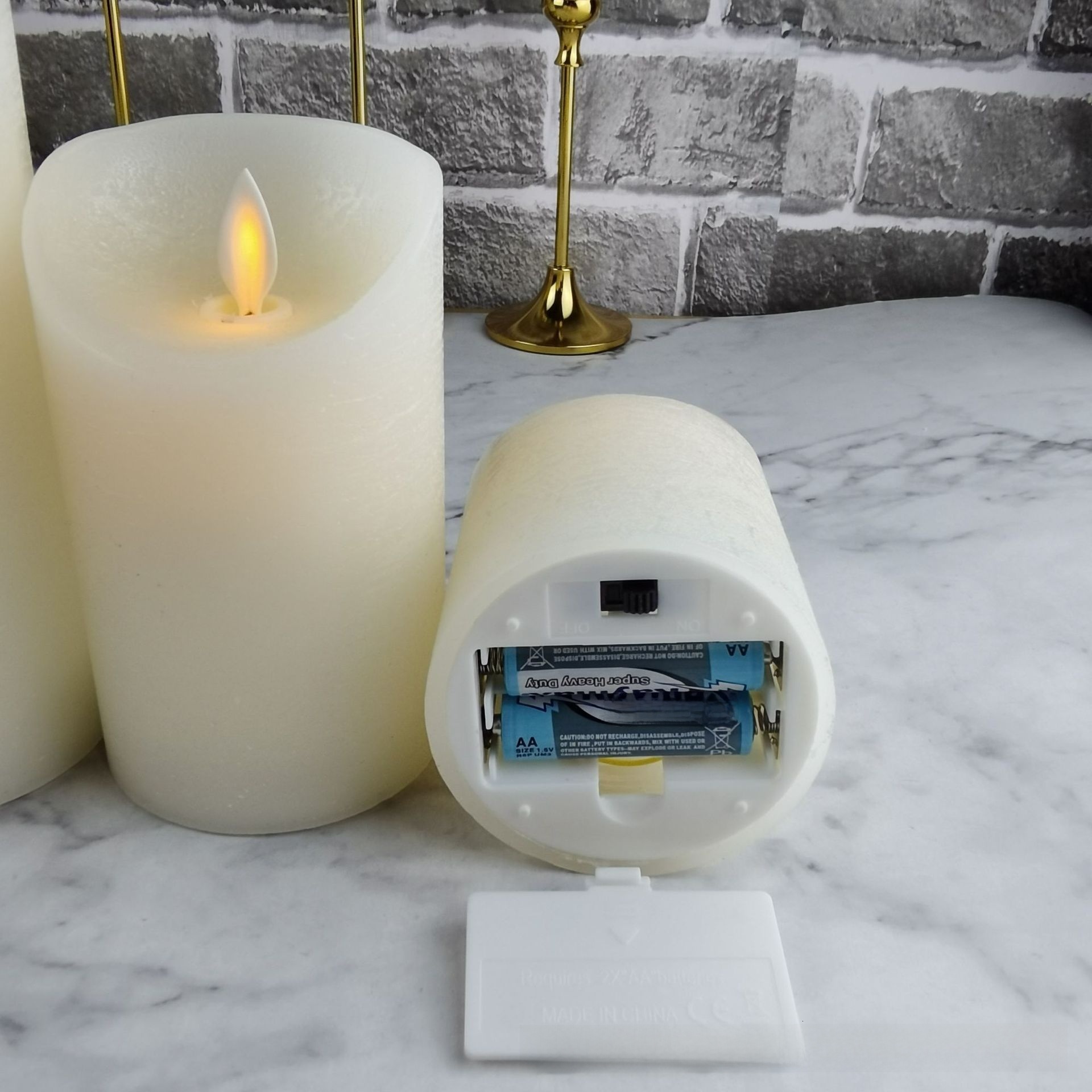 Factory Direct Supply Three-Piece Set Ivory Remote Control Swinging LED Electronic New Model Realistic Wax Fake Candle Light