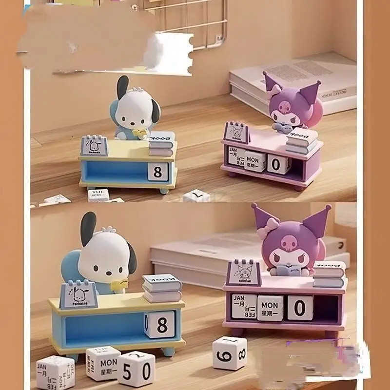 Sanrio 10Cm Learn Series Kuromi Pachacco Static Character Model Desktop Calendar Ornament Detachable Change Friend Birthday Gift H251212