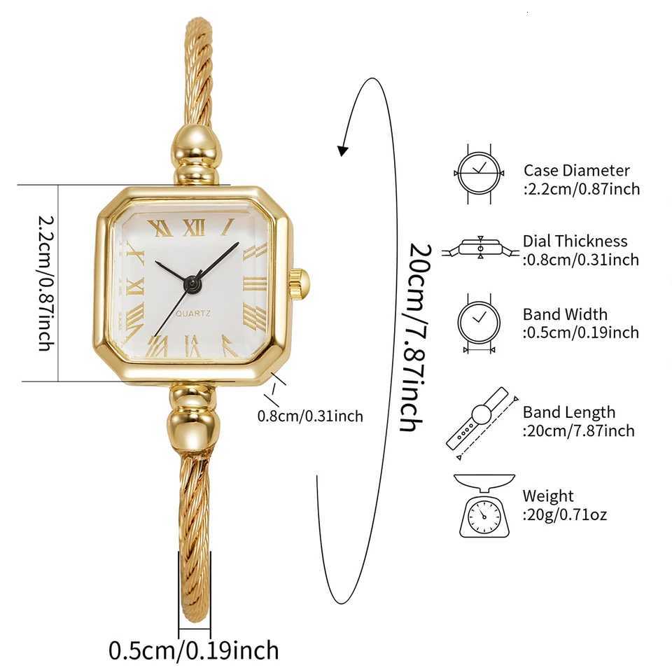 1/4PCS Fashion Square Roma Dial Women Quartz Watch Elegant Bracelet Strap Wristwatch Reloj Mujer Girls Clock Gift Without Box Y251212