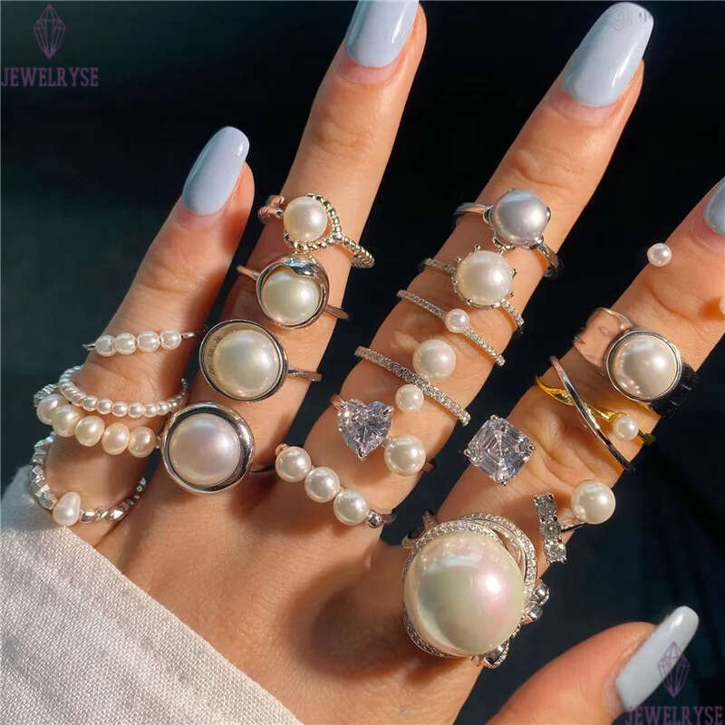 luxury designer shell pearl ring for woman 925 sterling silver 5A cubic zirconia charm love diamond 18k gold rings womens jewelry friend gift box open