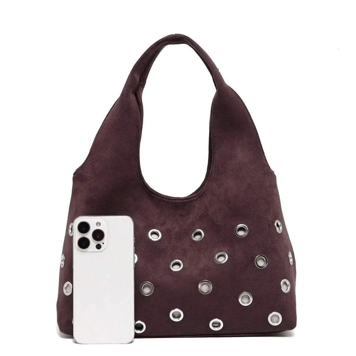 er Rivet Travel Tote Bag Fashion High End Punk Style Womens PU Leather Handbag Stylish Underarm Bags for Women 251211