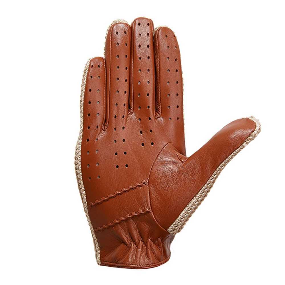 Men Knitted Goatskin Touch Screen Gloves for Daily Motorcycling Driving Y251211