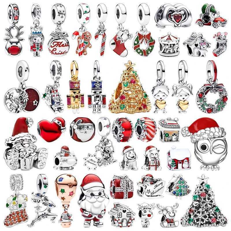 New Christmas Charms DIY Wen Jewelry Gift Christmas Tree Nose Reindeer Santa Claus Beads Fit Bracelet Accories Y251212