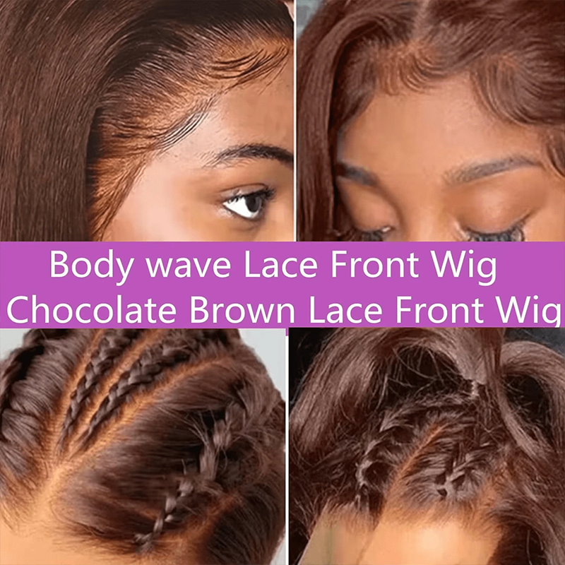 13 x 6 HD Lace Chocolate Brown Lace Front Wig with Natural Body Waves Real Human Hair for Women