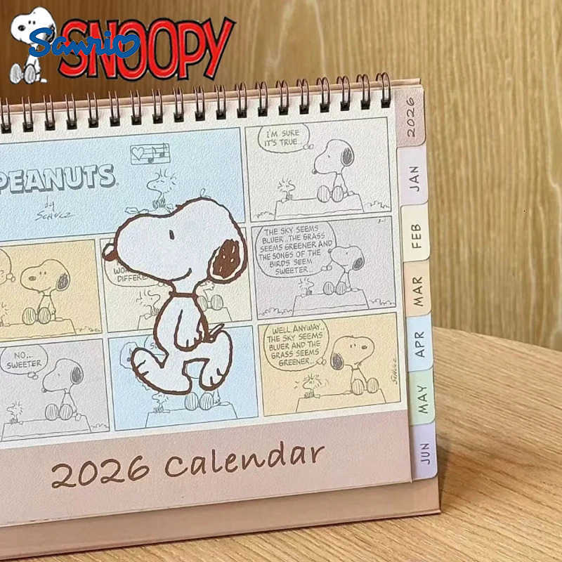 Sanrio Kawaii Snoopy 2026 Calendar Cartoon Fashion Kids Daily Scheduler Planner Agenda Fashion Office Home Decorative Accessories Gifts H251212