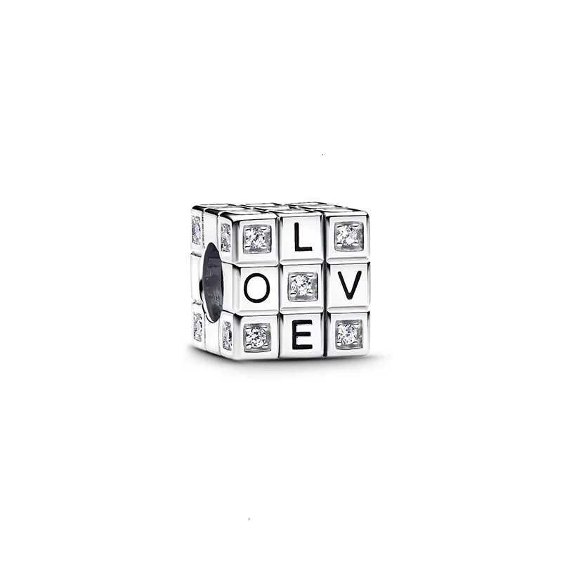 Sparkling Charms Fit 925Sier Bracelets P Print StonesEnamel Clip Moveable Toy Cube Beads DIY Jewelry Gift Y251212