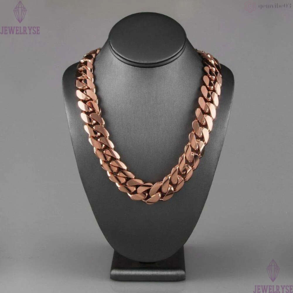 Necklace necklace moissanite chain Wholesale Stainless Steel Mens Cuban Link Chain Necklace 14k Rose Gold Thick Miami Cuban Chain
