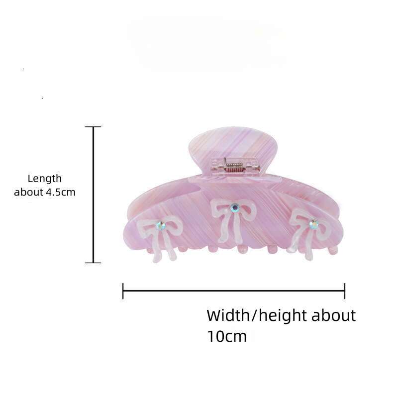 DHcollections Summer New Bowknot Acetate Claw for Women, Niche Style, Sweet and Cute Back of Head Shark Clip Hair Accessory