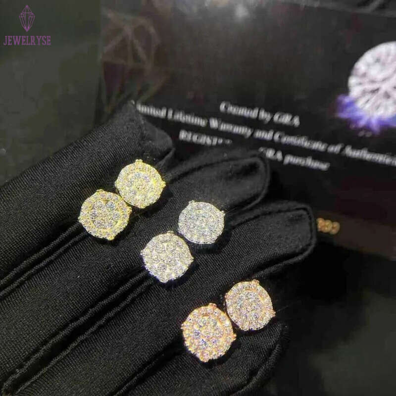 Designer Jewelry Wholesale Price Popular Hot Sale Iced Out Sterg Sier Jewellery Moissanite Vvs Screw Back Stud Earrings Category Gift