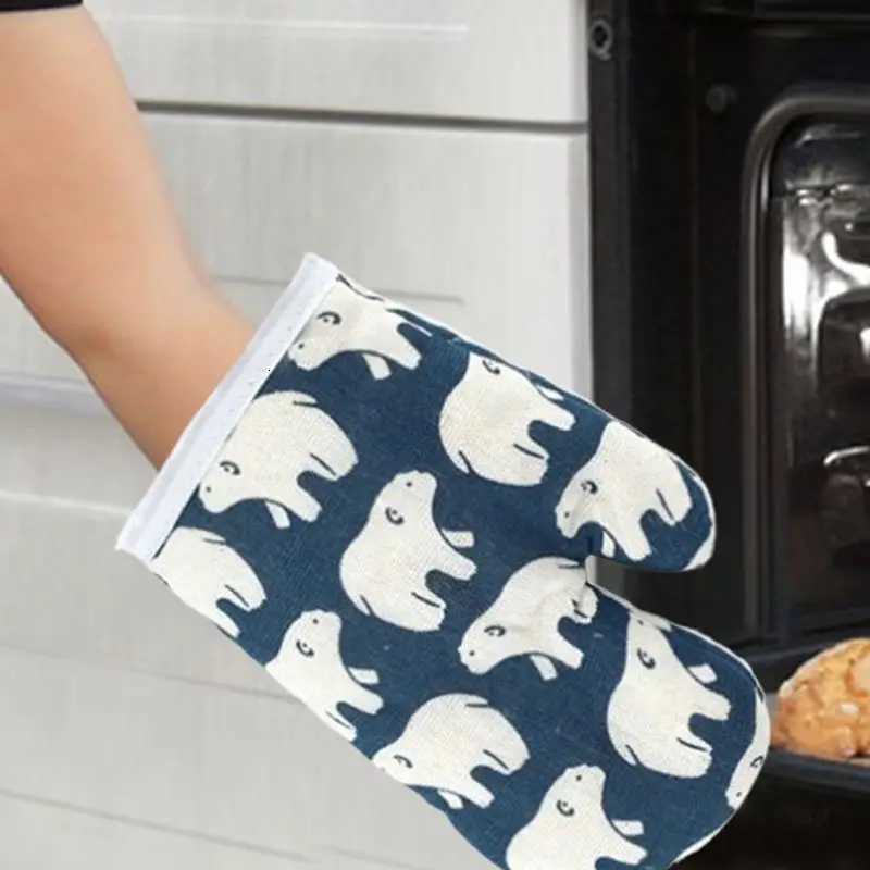 Cute printed Pattern Kids Oven Mitts Heat Resistant Cooking Mitts Anti Scald Baking Gloves Childrens Kitchen Microwave Gloves H251212
