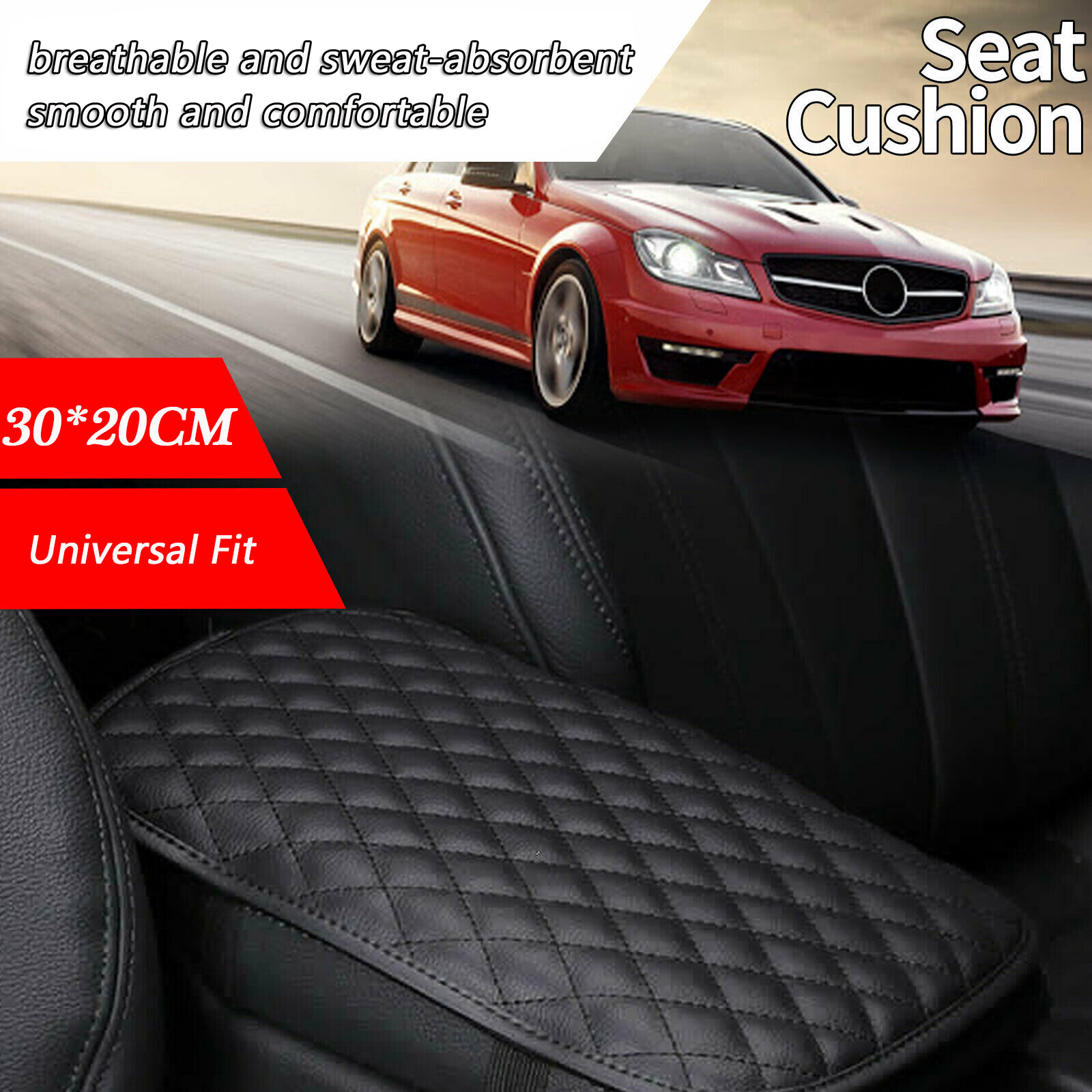 Black Car Accessories Armrest Cushion Cover Center Console Box Pad Protector Universal