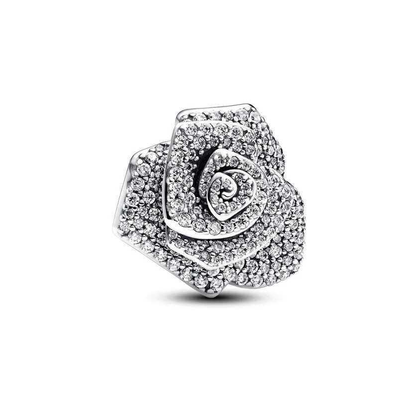 HOT S Sparkling Rose wers Charm Bead Suitable for European Sier Bracelet Bangle Exquisite Jewelry Wen Gift Y251212