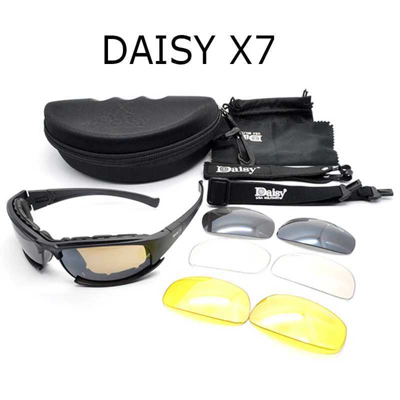 Mens Outdoor Shooting Hiking Glasses Daisy Tactical Polarized Glasses Military Goggles Army Sunglasses 4 Lens Box G251212