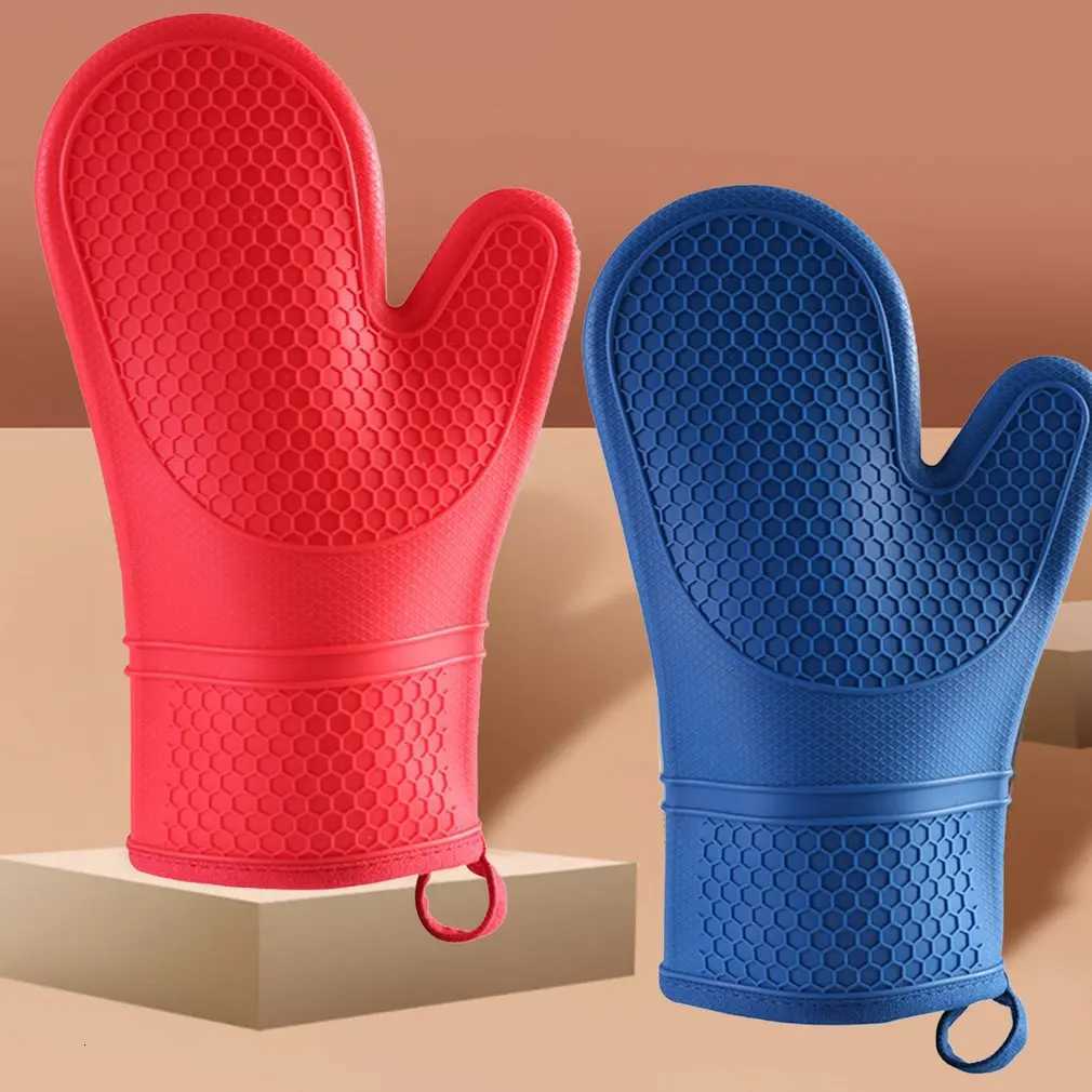 High Temperature Resistance Microwave Oven Glove Silicone Heat Insation Gloves Kitchen Barbecue Baking Anti-Scald Oven Mitts H251212