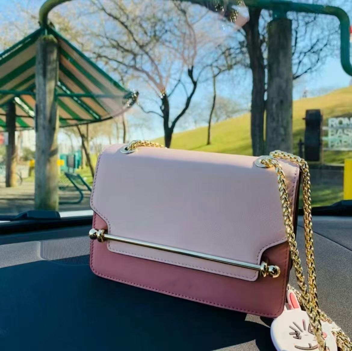 luxury designer nano crossbody bag strathberries bag deisgner mosaic arkshell Square Bag for Women - Stylish Top Handle Shoulder Purse with Chain Strap 94 f57 08