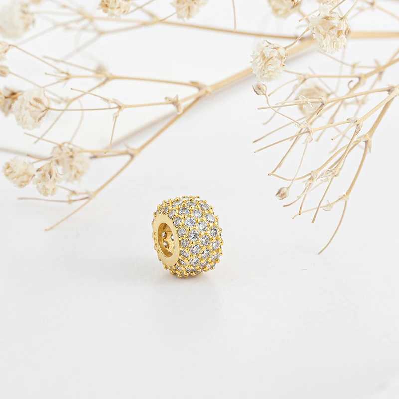 Hot New Sparking Gold Charm Beads Dangle European Fit Sier Snake Bracelet Necklace Beads For Diy Jewelry Wen Gift Y251212