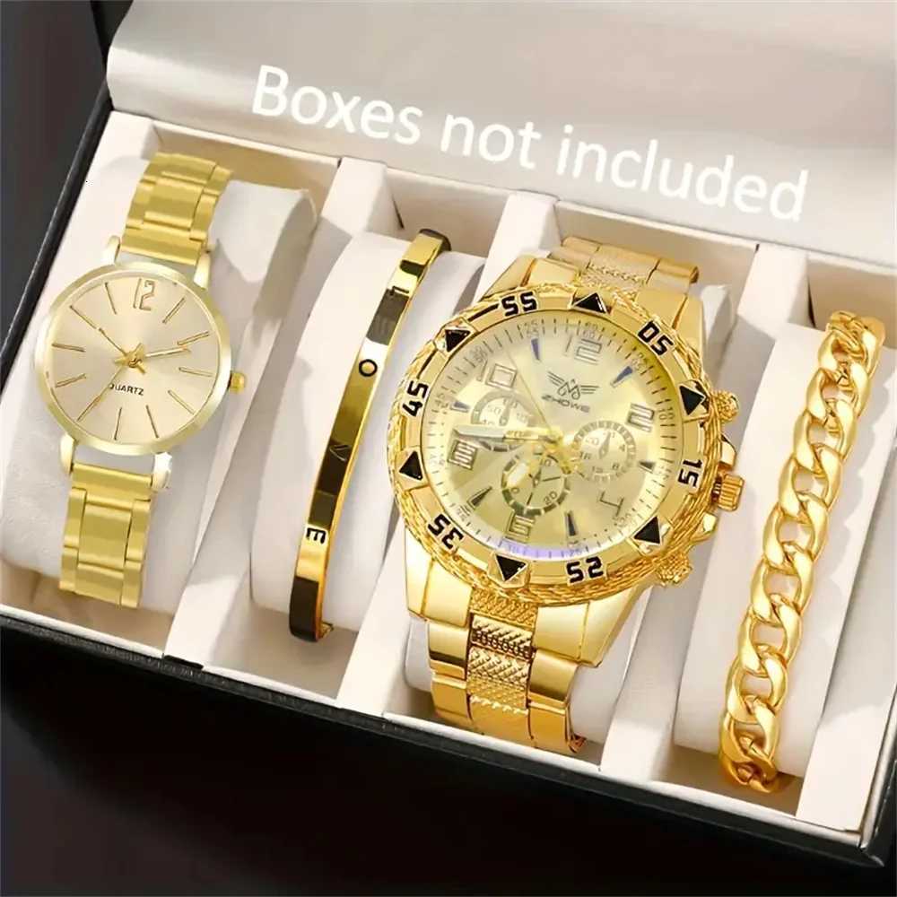 4 pieces of fashionable business casual perfect classic luxury couple teenagers style quartz watch minimalist bracelet suit best Y251212