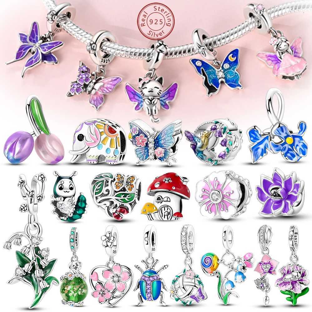 Spring Charms Beads Pendant 925 Sterling Sier wer Dragoy Mushro Charms Fit Bracelet Wan Man DIY Jewelry Y251212