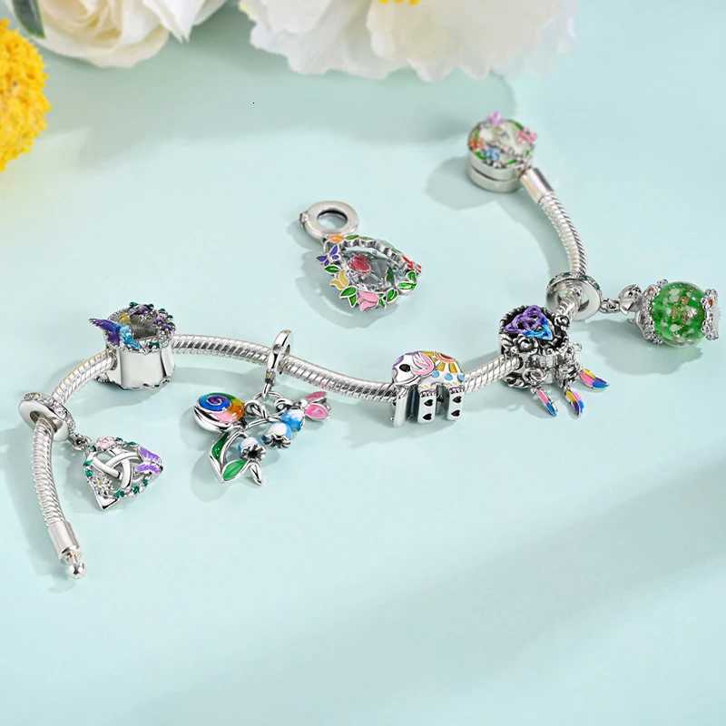 Spring Charms Beads Pendant 925 Sterling Sier wer Dragoy Mushro Charms Fit Bracelet Wan Man DIY Jewelry Y251212