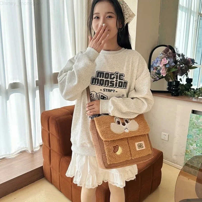 Disney Fashion High Quality Plush Cartoon Chichititi Student Shoulder Bag Multi functional and Versatile Diagonal Cross Bag H251212