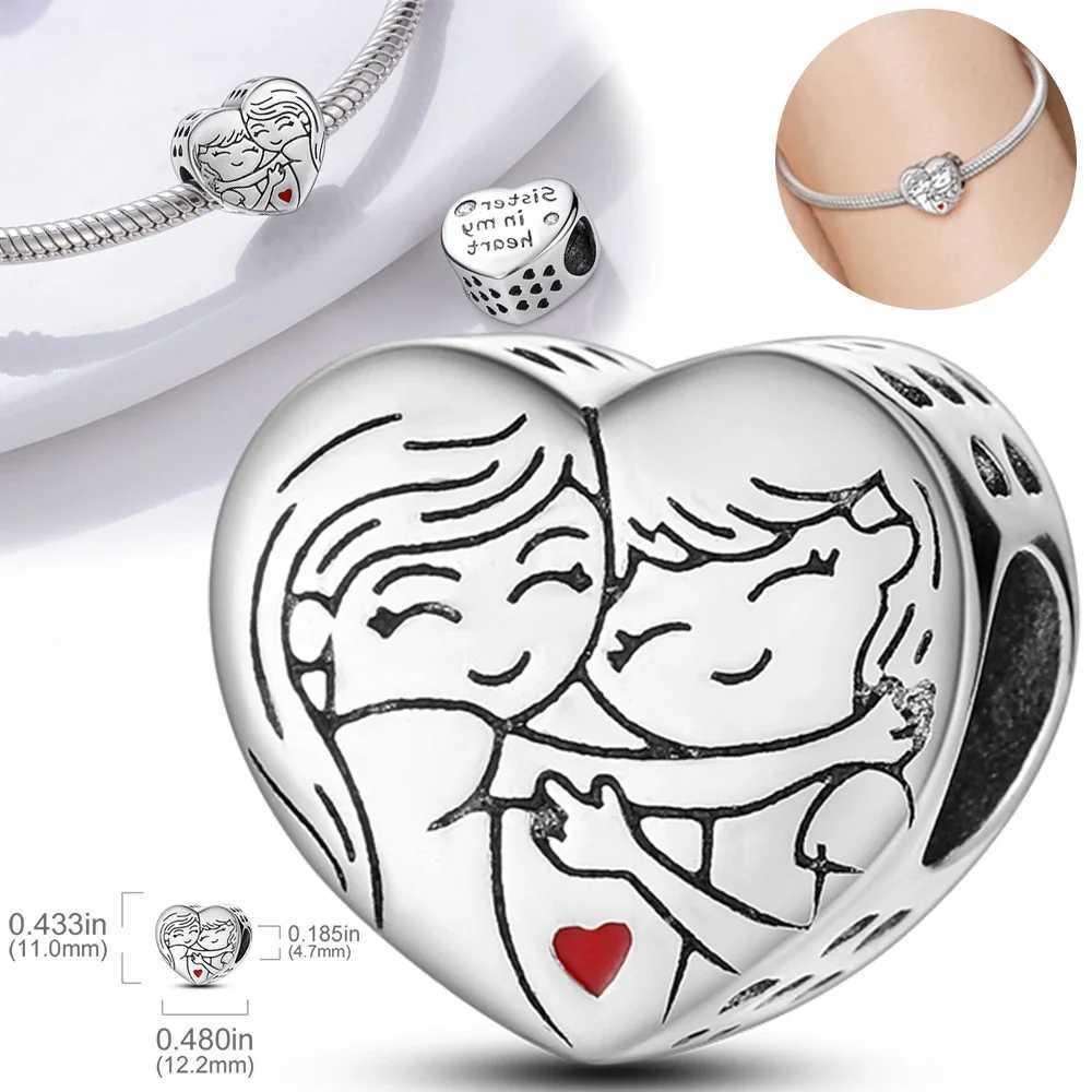 S925 Sier Forr Mother Family Sister Charms Beads Fit Bracelet Charm Diy Family Gift for Wen Y251212