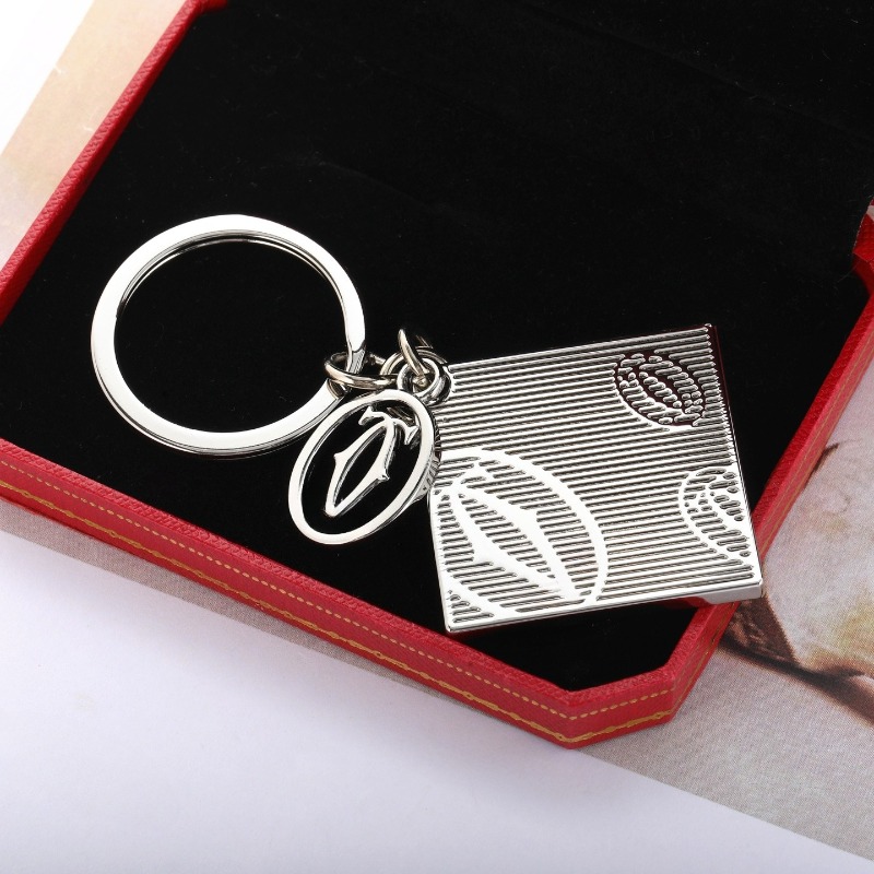 High Quality Stainless Steel Keychains New Luxury Keychain Classic Brand Unisex Car Key Holders Men's Women's Keyring Not Fade Couples Gifts with Box