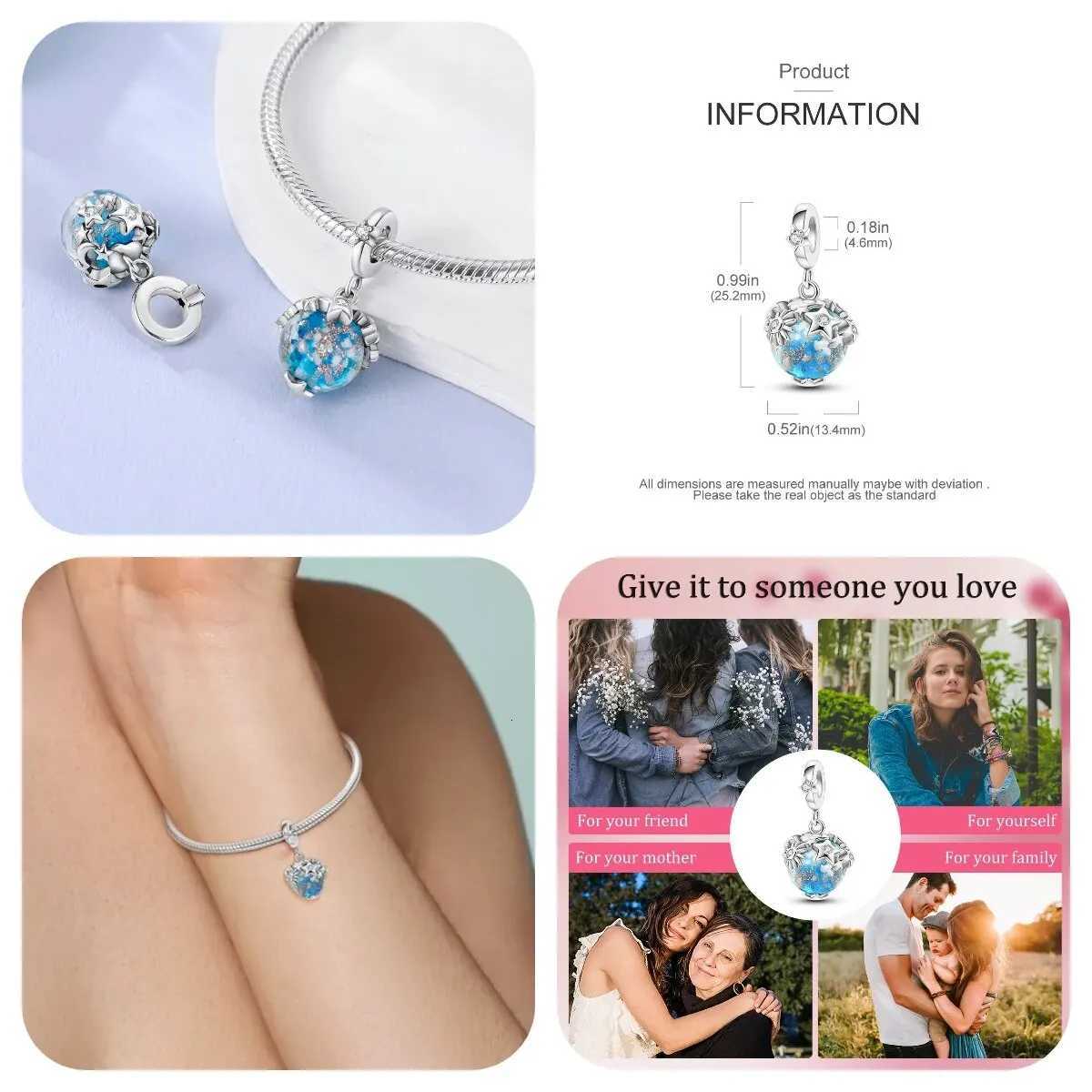 MA 1PC Chameleon Sier-palted Charms Color-changing Crystal Ball Fit Snake Chain Bracelet DIY Jewelry Gift For Wen Y251212