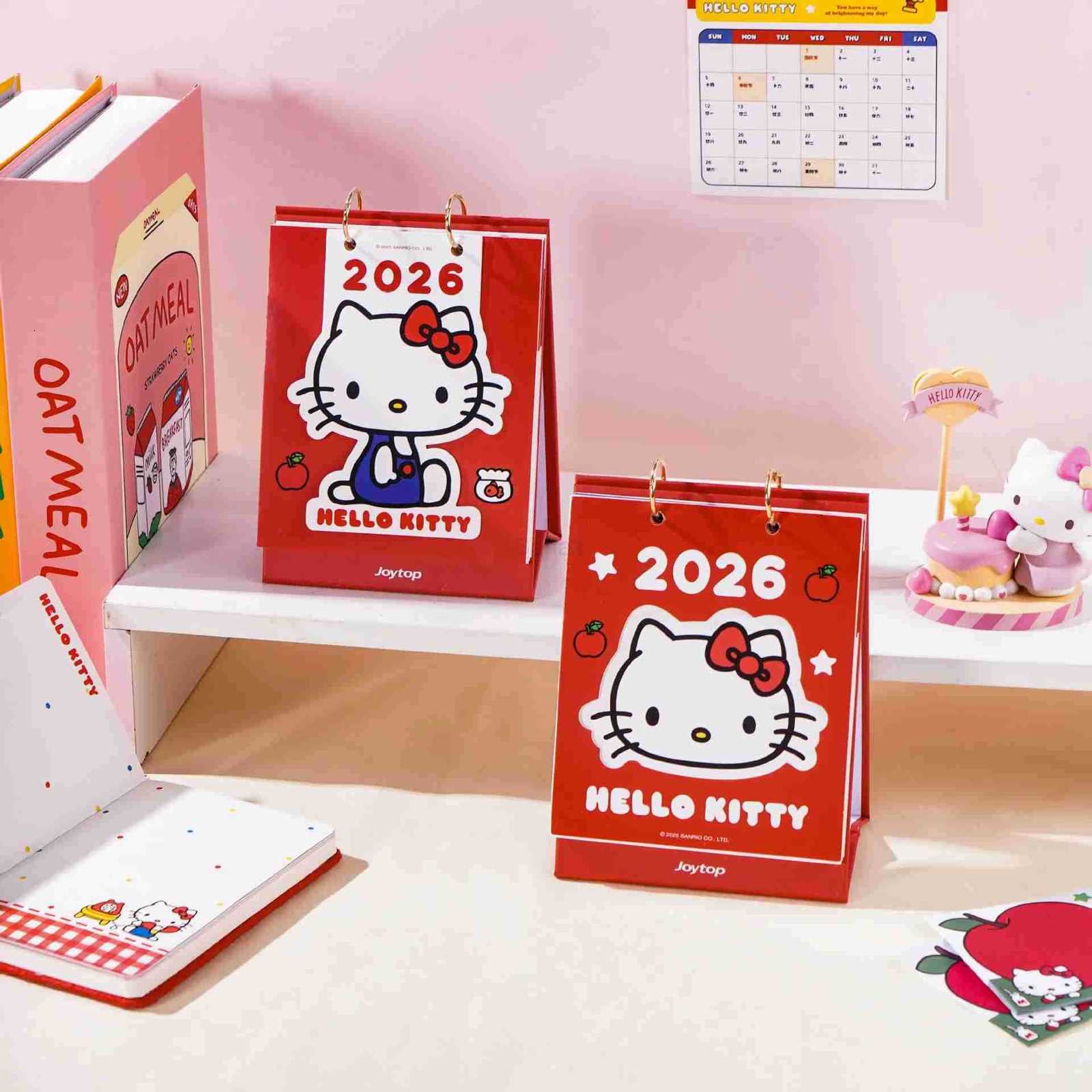 Sanrio 2026 Genuine Hello Kitty Desk Calendar Cartoon Kitty Cat Student Memo Calendar Cartoon Desktop Small Desk Calendars H251212